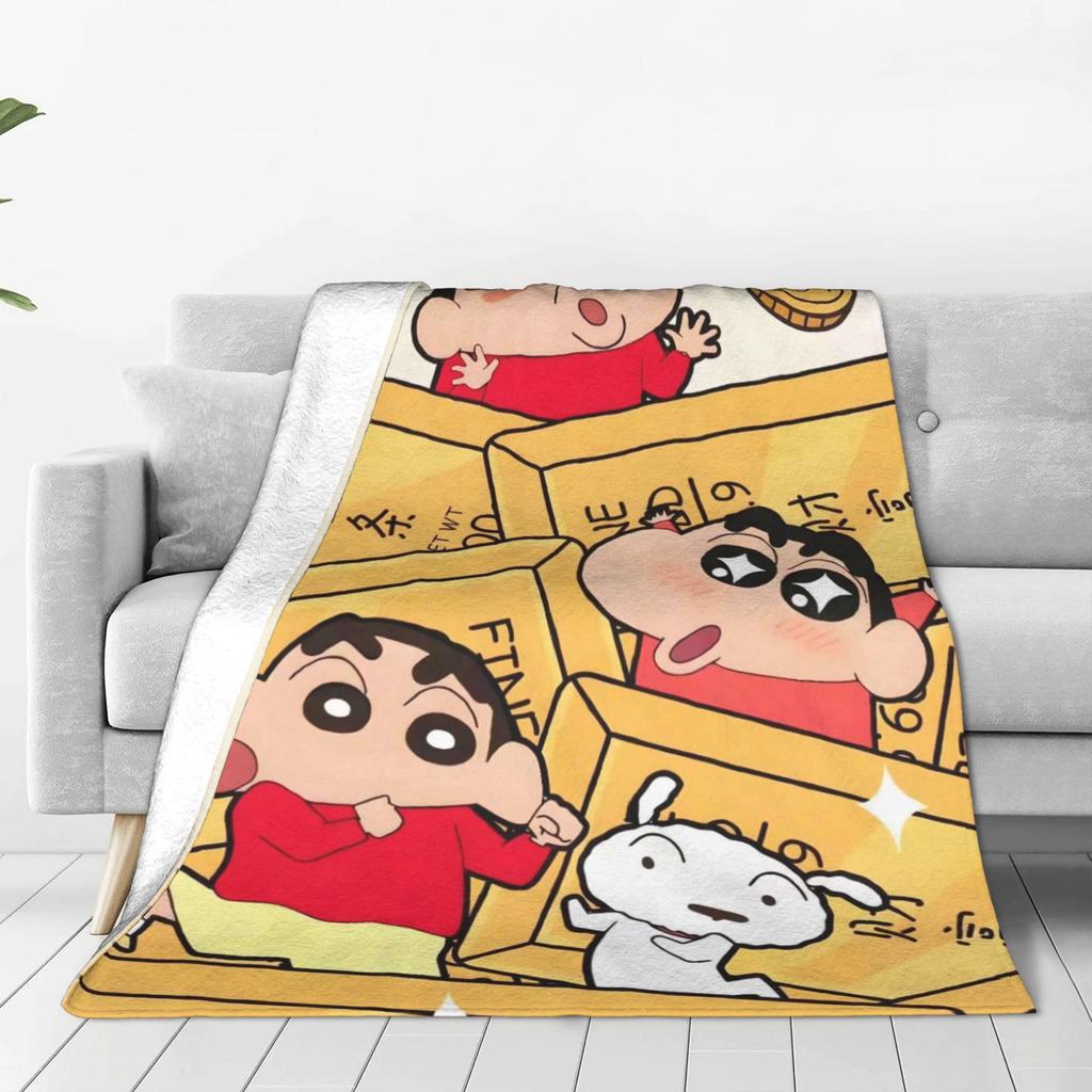 Crayons Shin-chans Cute Collection Flannel Blanket Winter  Warm Bedding Throws for Kids Adult Outdoor Funny Bedspread Bed Cover