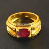 Ruby Oval Cut With 925 Sterling Silver Gold Plated Ring For Men's #B520 JL375684095927