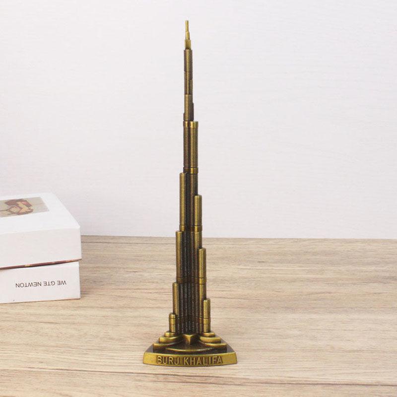 Creative Alloy Dubai Tower Building Decoration Items Home Room Table Metal Furnishing Ornaments Office Desk Accessories Crafts