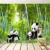 Grüner Bambus-Panda-Wandbild, 3D-kreative Fototapete, Wohnzimmer, Schlafzimmer, Küche, Restaurant, Heimdekoration, Wandaufkleber