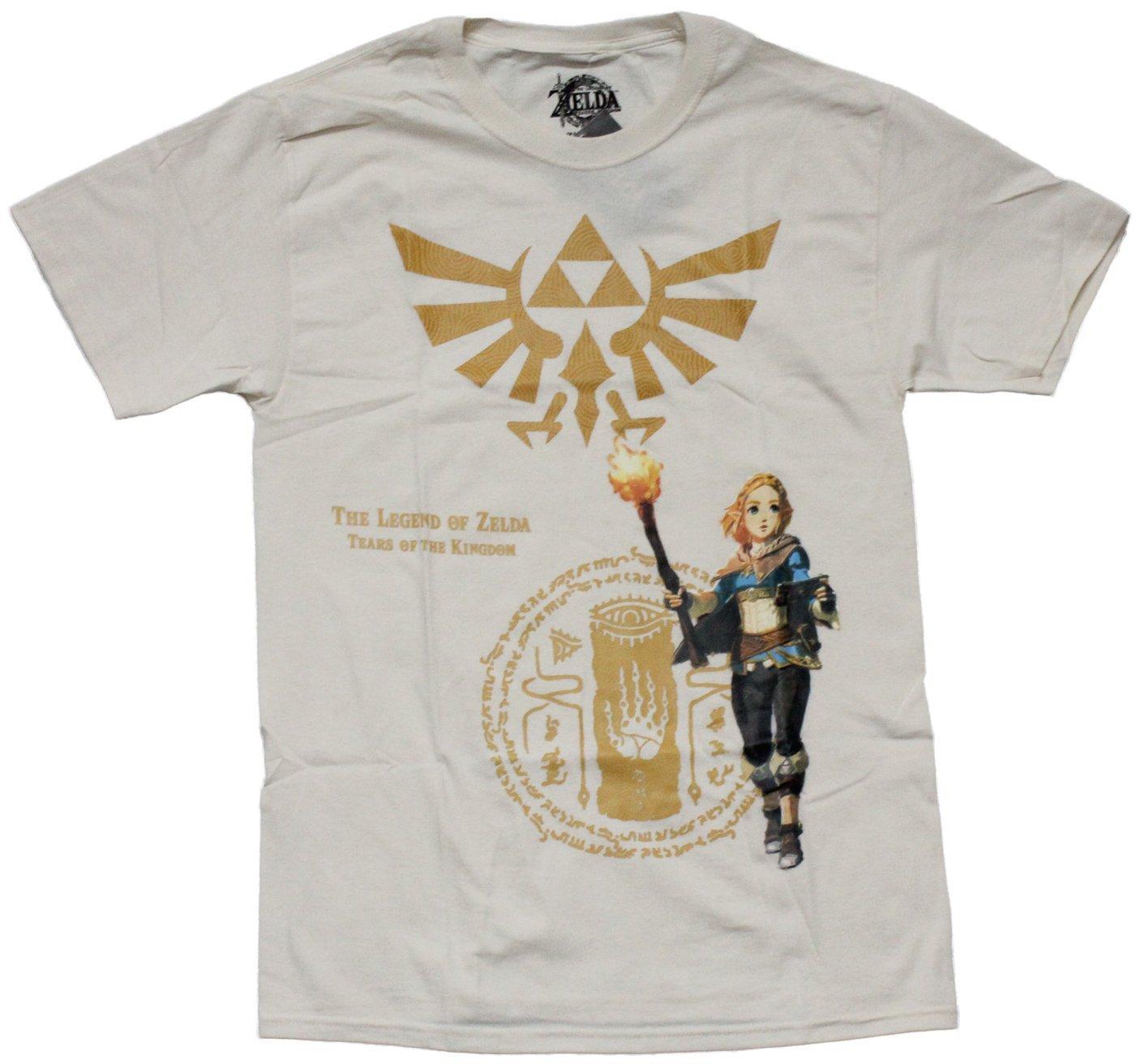 Legend of Zelda New Adult T-Shirt Tears of the Kingdom Triforce Link Torch M