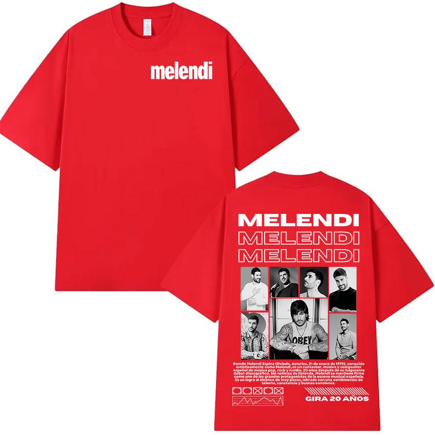 Rapper Melendi Tour 2025 New Album Merch Tee Shirt Men's Clothing Hip Hop Oversized T-shirts Vintage High Quality T-shirt Summer