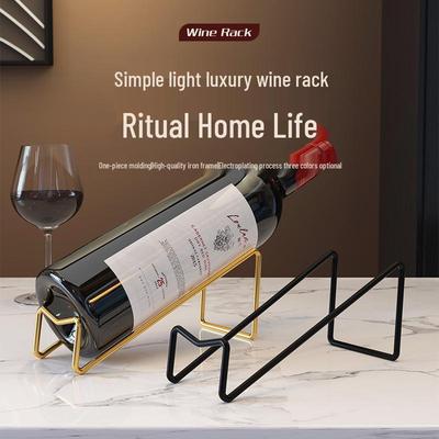 Luxe Red Wine Rack Ornament: High-End Living Room Sideboard Decor