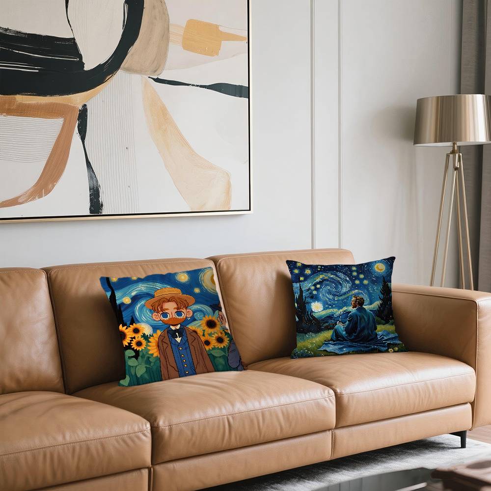 V-Van G-Gogh Pillow Anime Pillow Sofa Bed Head Pillow Cover Cushion Cover 45x45 Cm Fashion