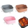 21CM Silikon Air Friteuse Topf Tablett BBQ Grill Pad Platte Airfryer Ofen Backform Topf Lebensmittel Sicher Wiederverwendbare Platz air Fryer Pan