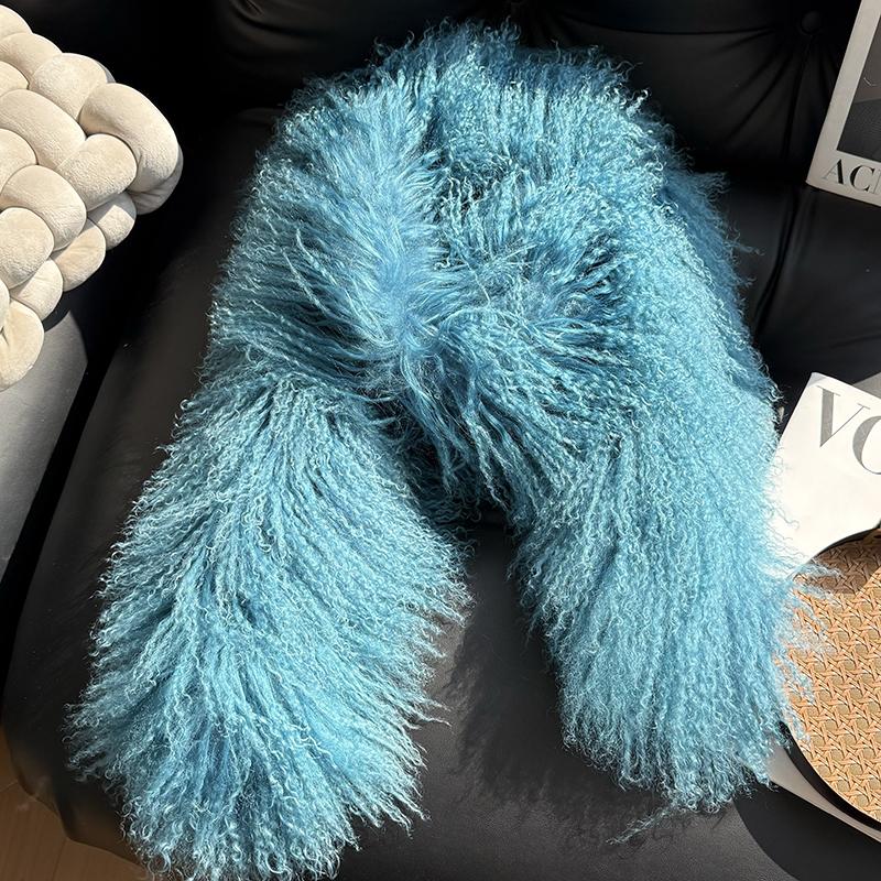 High Quality Winter Double-face Faux Fur Fluffy Wool Chunky Long Scarf for Women Stylish