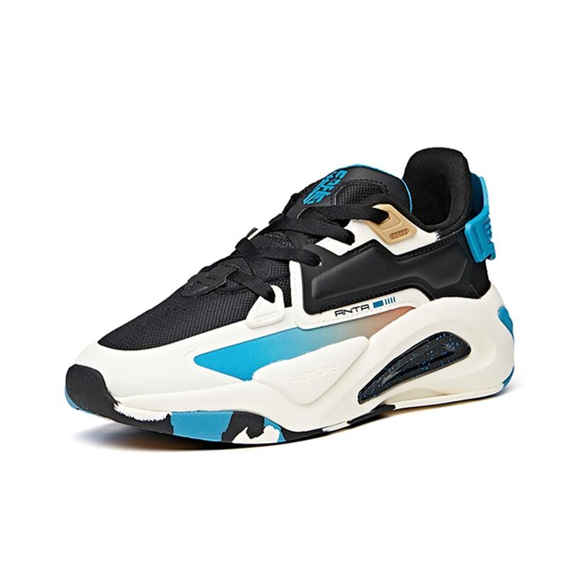 Anta Lifestyle Series Ultra Body Wear Resistant Breathable Low Top Skate Shoes Men Sneakers Black Blue 112118083-1