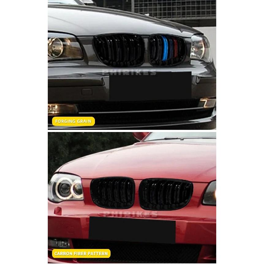 For BMW E81 E87 E82 E88 128I 130I 135I Selected 07-11 Car Glossy Black Grill Front Kidney Grille Dual Slats Double Line Grills