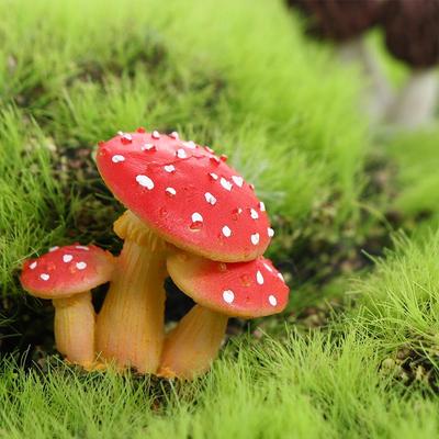 Simulation Mushroom Miniature Figurines Mushroom Statue Resin Artificial Plants Unique Garden Decor Craft Flower Pot Ornaments