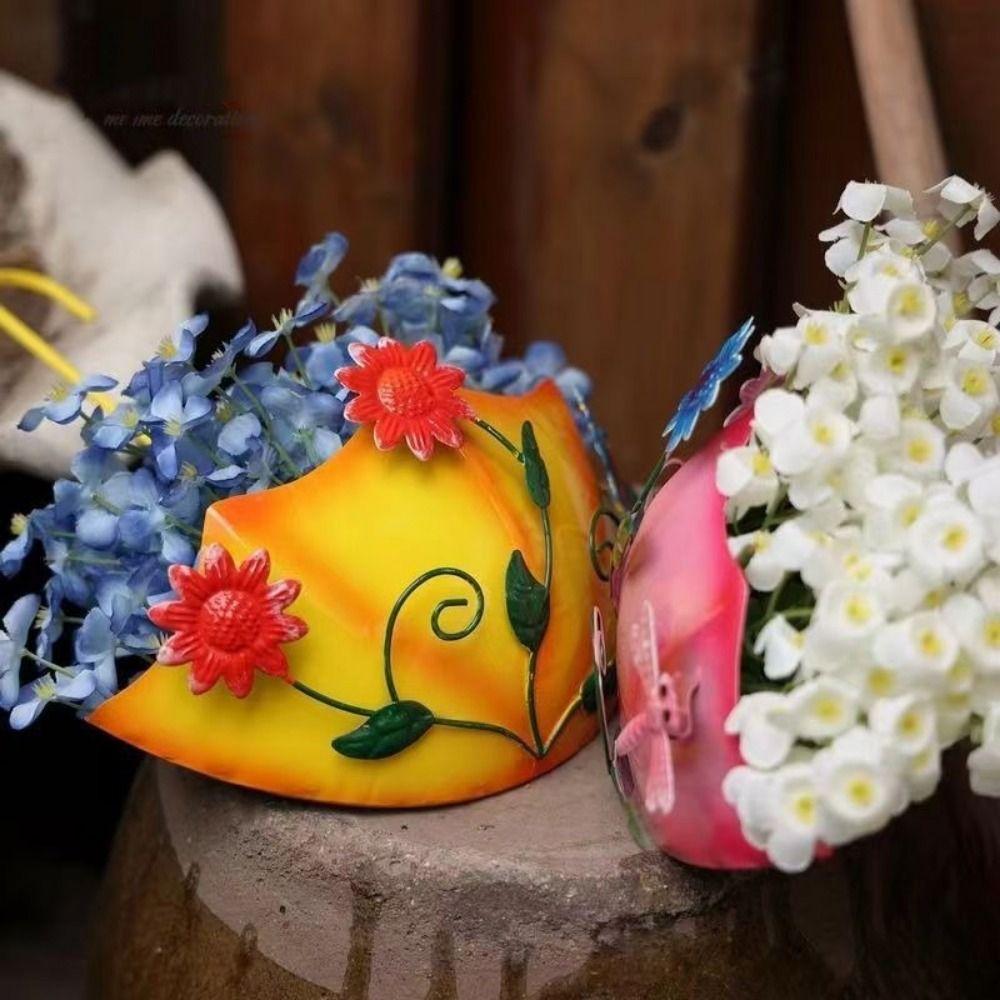 Decorative Umbrella Shaped Flower Pot Wall Mounted Hanging Flower Pot  Farmhouse
