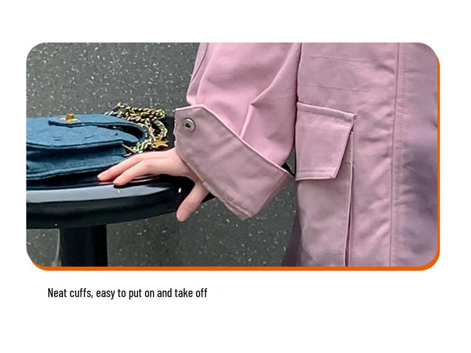 Girls' Thick Purple Fleece-Lined Parka - Autumn/Winter 2025 Fashion for Big Kids