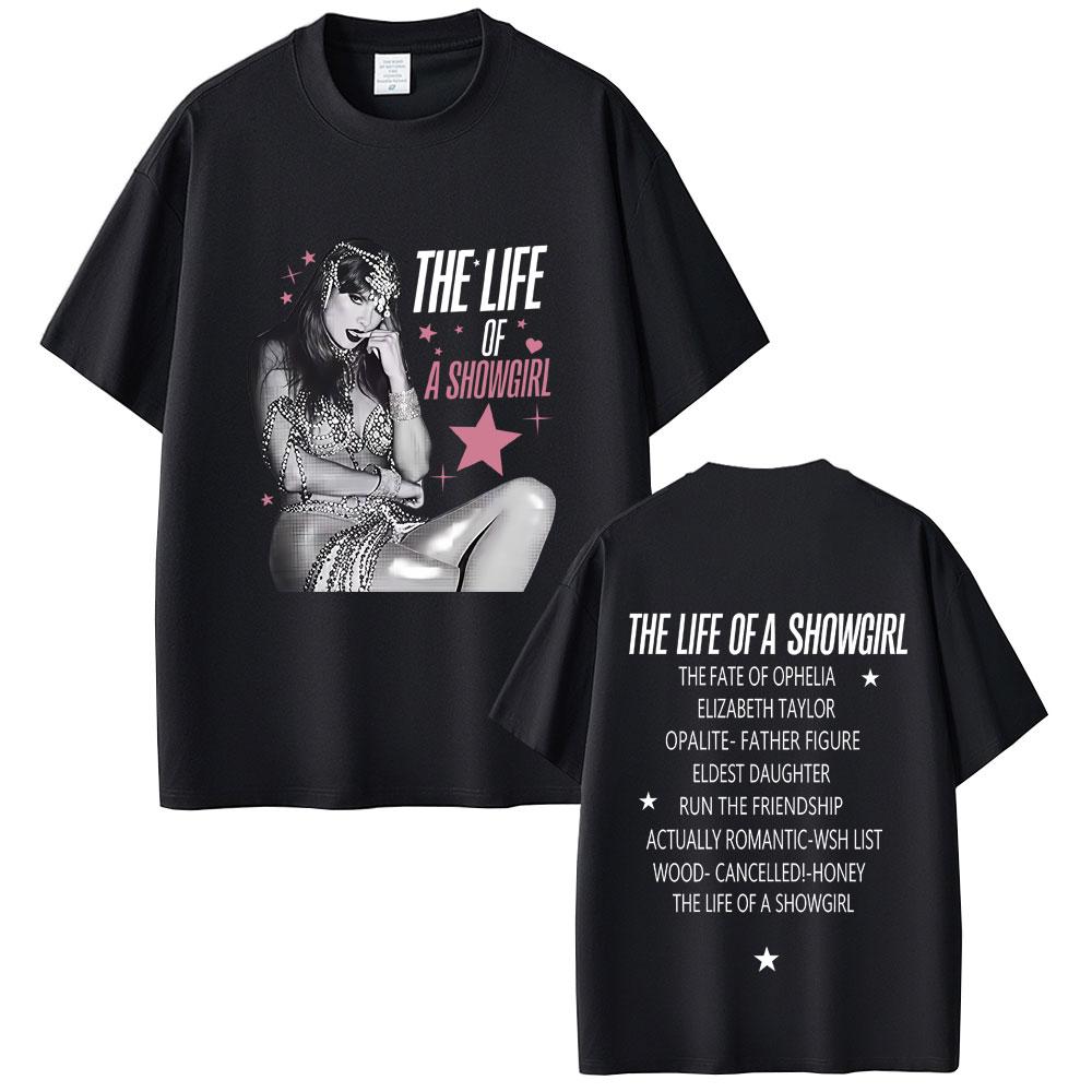 

Showgirl Life Album Edition 2026 Merchandise Tshirt for Unisex and Women Fashion Casual Unisex Classic Style Cotton Tshirt S
