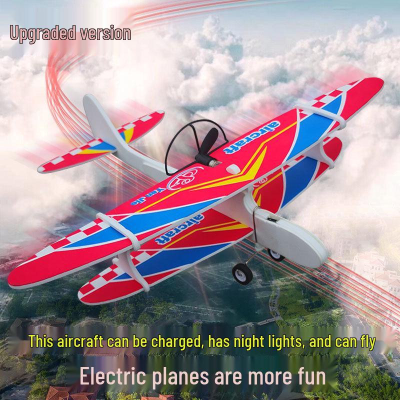 Electric Foam Hand-Throw Biplane Drone Glider Model Airplane Toy