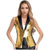 Gilet Elegante da Donna con Paillettes Scollo a V Design Senza Maniche Gilet Abbinabile per Banchetto Matrimonio Festa