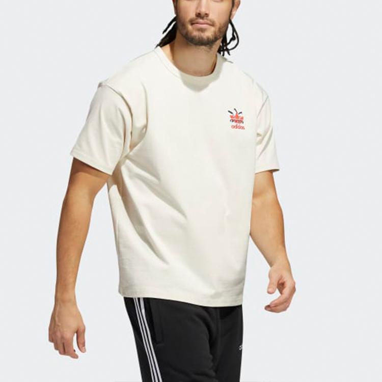 Adidas Originals Trefoil Casual Breathable Round Neck Short Sleeve T-Shirt Men Tops White H62577