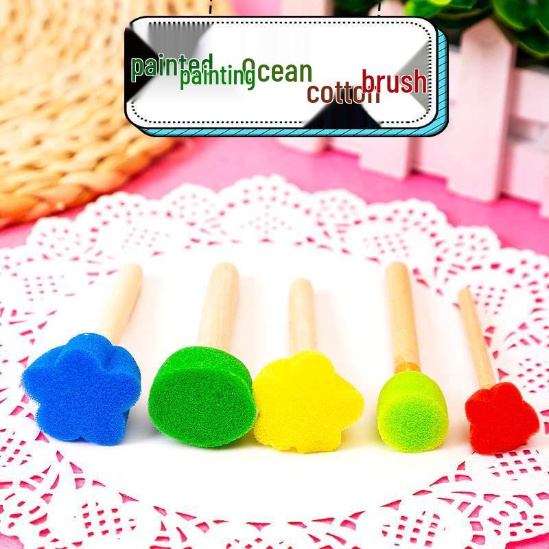 Children's Round Sponge Paint Brush for Art & DIY