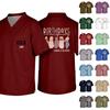Men's Short Sleeve V-Neck Scrub Top with Pocket - Labor Day Fun Print - Uniform Tunic