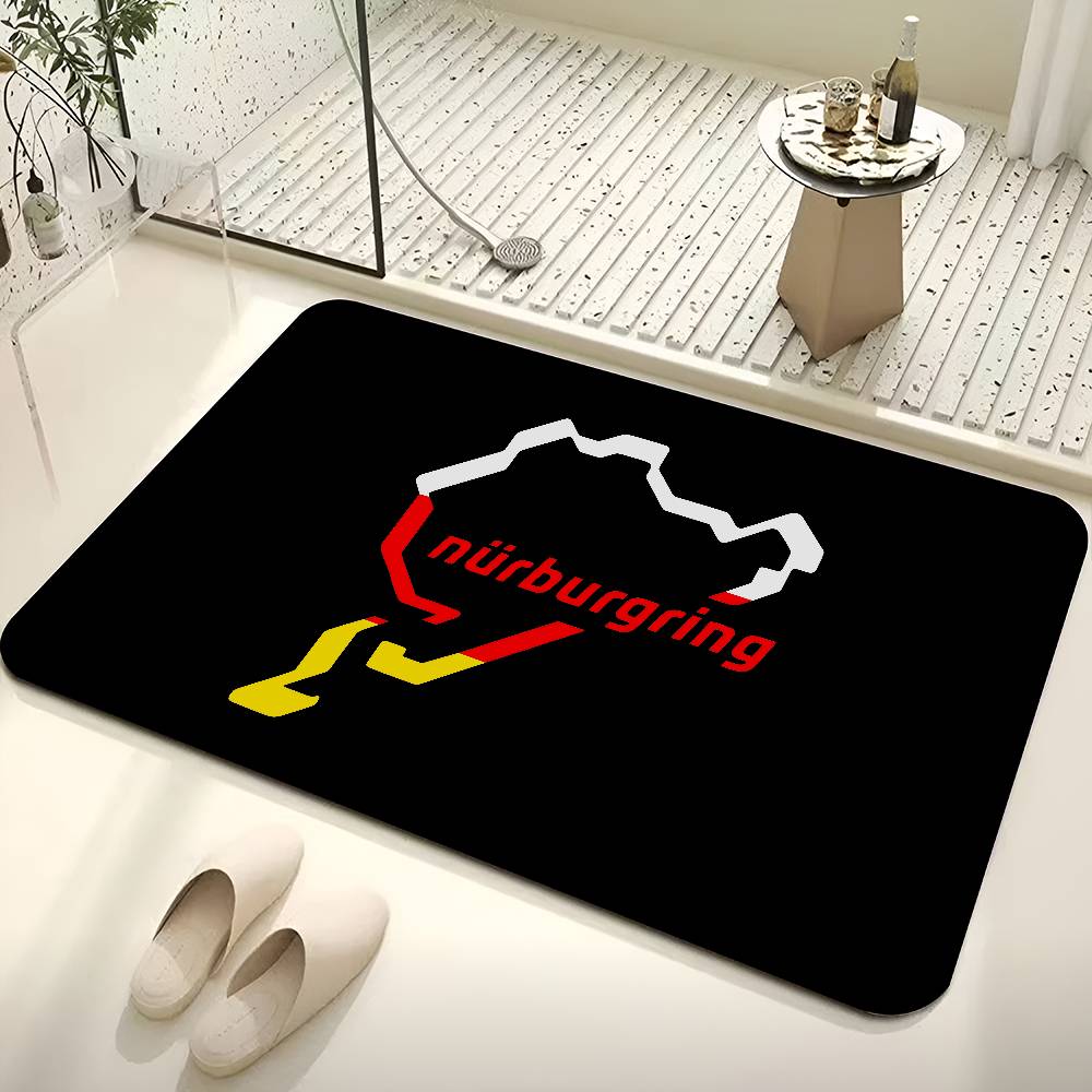 N-Nurburgrings Logo Hallway Carpet INS Style Soft Bedroom Floor House Laundry Room Mat Anti-skid Bedside Area Rugs