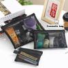 3 Size Nylon Mesh Clear Beauty Makeup Bag with Zipper Portable Travel Makeup Bag Toiletry Lipstick Make Up Brush Organizer Pouch