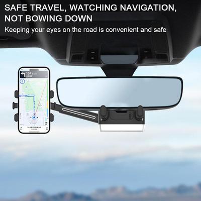 Support de téléphone de voiture rotatif et rétractable à clip universel, support de rétroviseur GPS mobile Dri K7F6