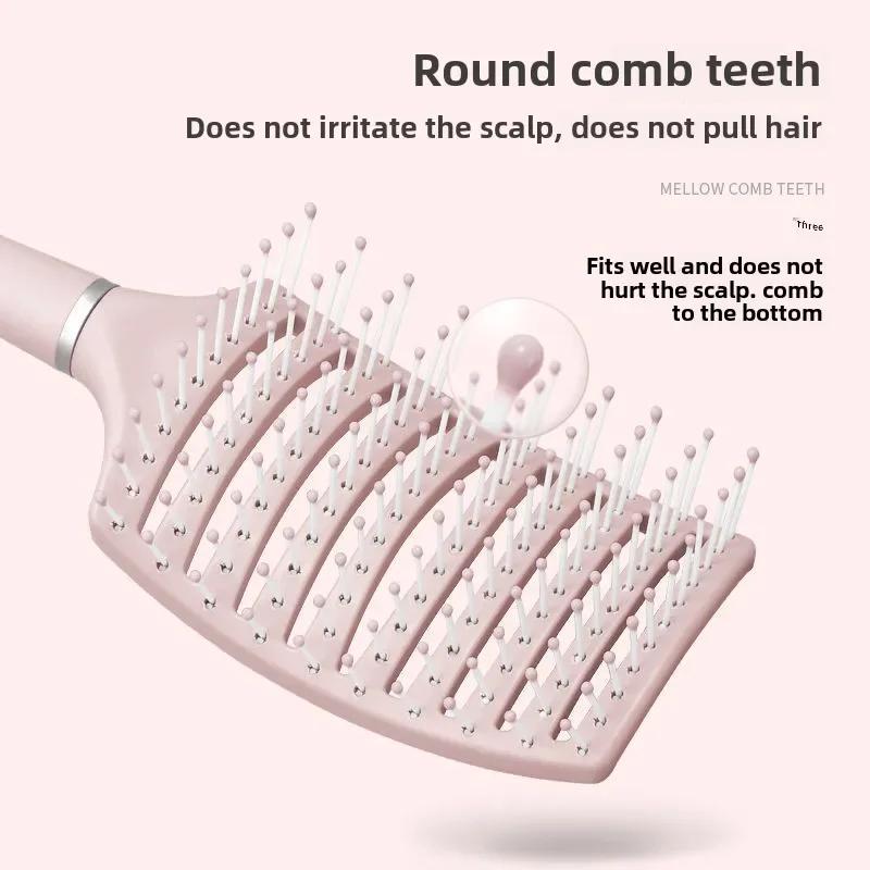 Pink Hairbrush Air Cushion Comb Fluffy AntiHair Loss Massage Hair Brush For All Hair Type For Long Thick Natural Hair Thin Curly