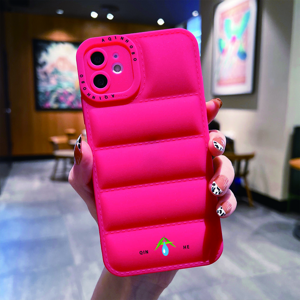 ADD LOGO Down Jacket TPU Mobile Phone Case for iPhone 14 Pro Max
