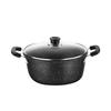 Two-handled Pot with Lid, Gas/induction Compatible, Glass Lid, Diamond-coated, Long-lasting, Non-stick, Easy To Clean, Black, Induction Compatible, Ta