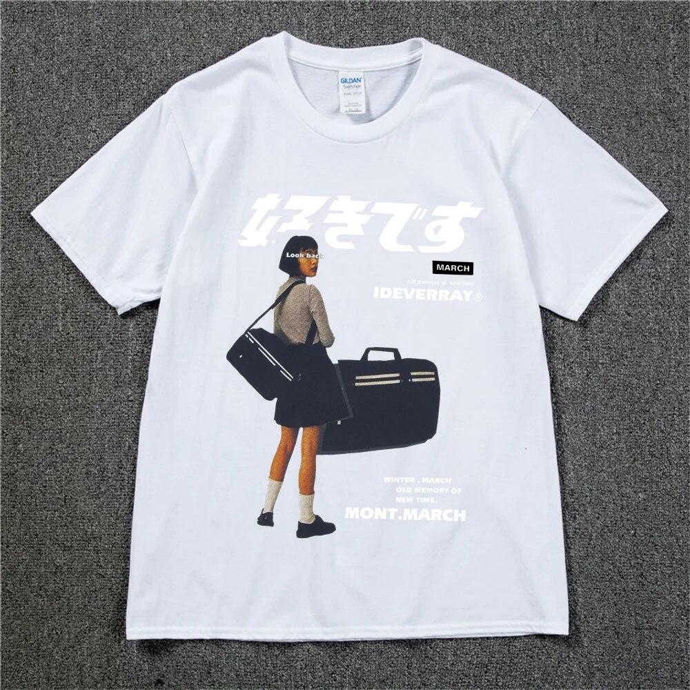 Hip Hop Streetwear Harajuku T Shirt Mädchen Japanische Kanji Drucken T-shirt 2022 Unisex Sommer Kurzarm T-Shirt Baumwolle Lose Tops tees