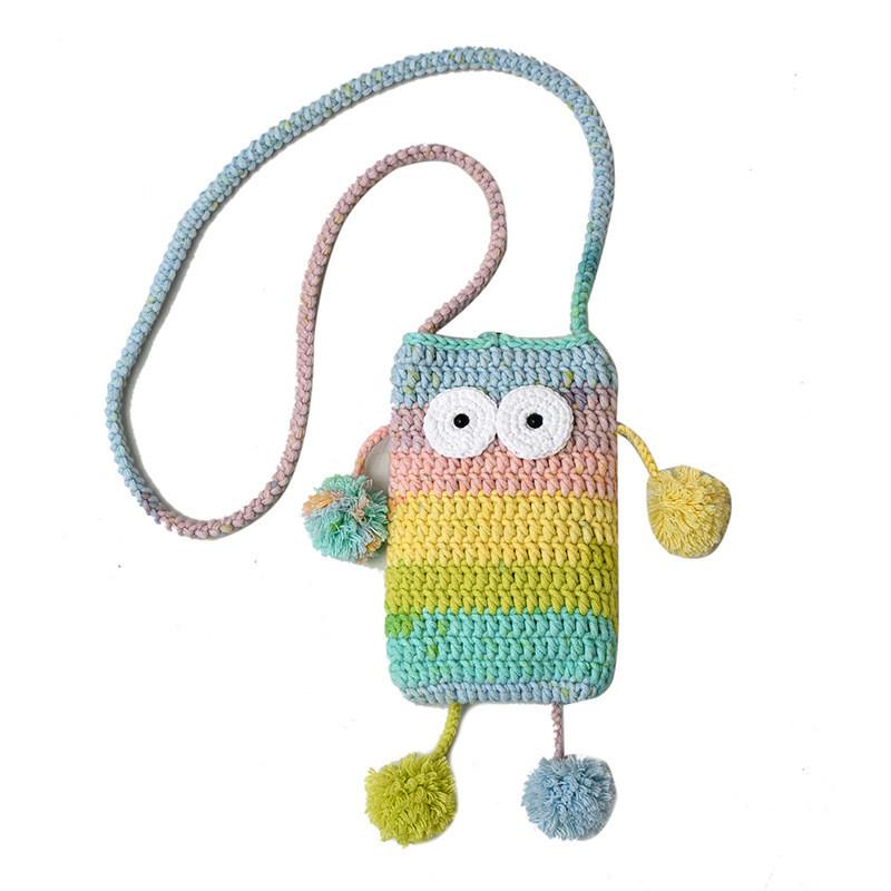 Small Monster Handwoven Bag With Polyester Yarn For Casual Daily Use