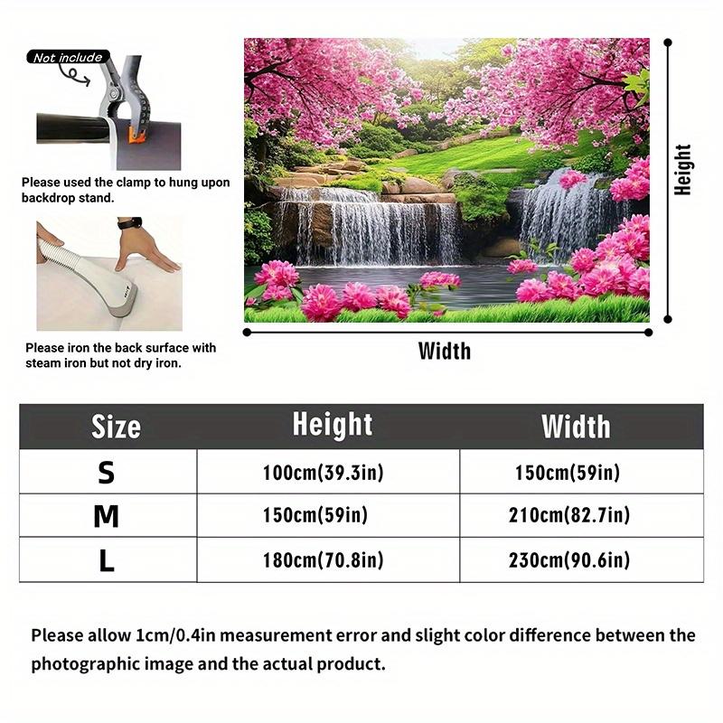 1Pcs Pink Floral Garden Waterfall Decoration Background Backdrop For Photo Studio Photo Booth Party