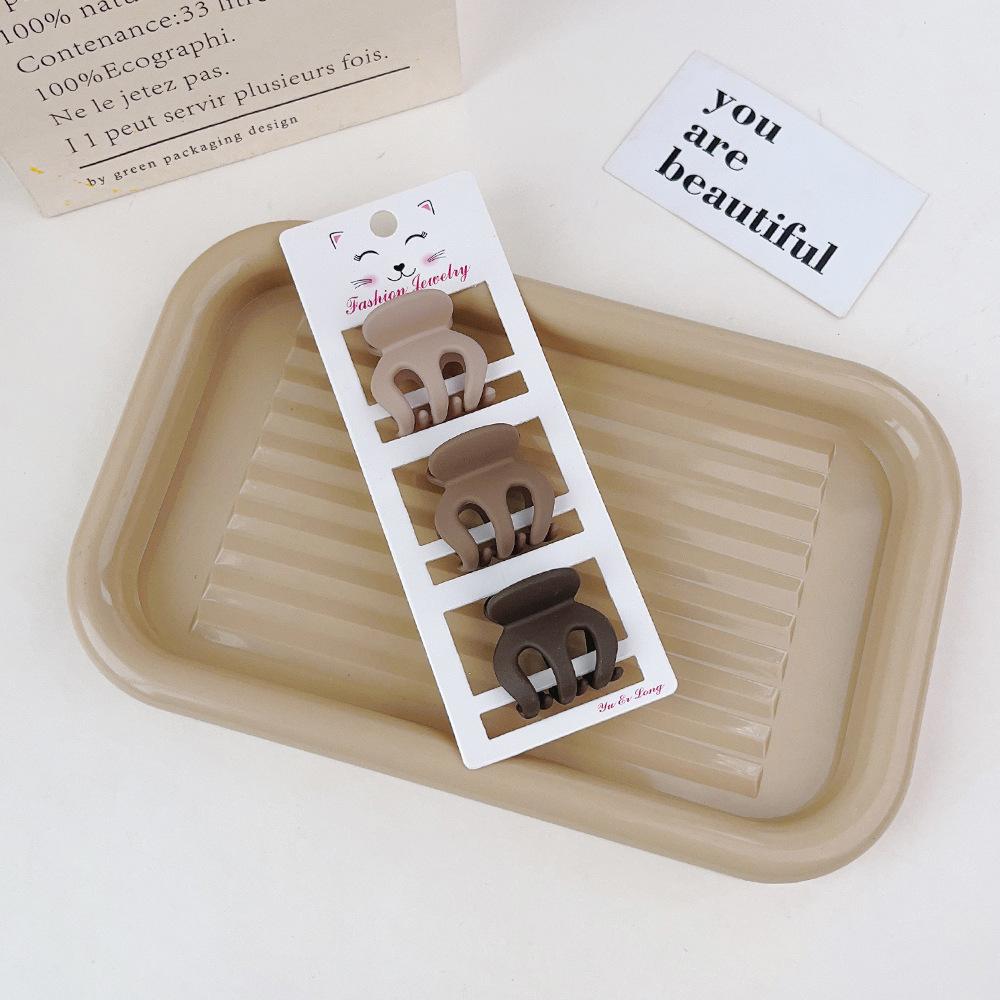 

3Pcs/Set Fashion Coffee Color Frosted Geometric Hairpins Crab Hair Clips Barrettes for Women Girls Hair Accessories Headwear