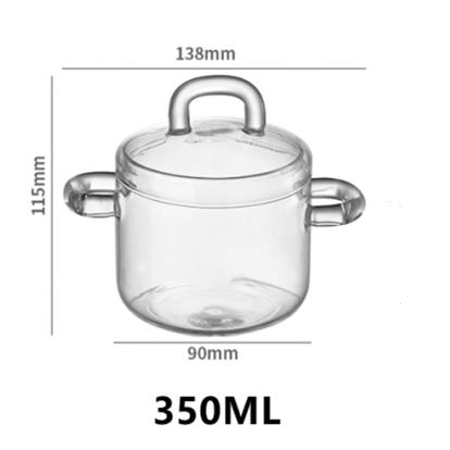 Glass Small Stew Pot Water-proof Transparent Cover Soup Cup Soup Bowl Bird s Nest Stew Bowl Open Flame Home Kitchen Supplies