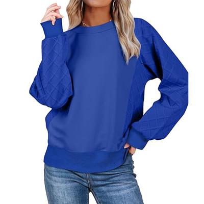 Blusa Feminina da Moda de Cor Sólida e Manga Comprida