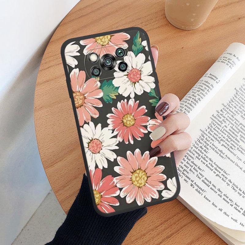 For Poco X3 Pro PocoX3 NFC Cover Cute Flower Phone Case For Xiaomi Poco X3 X 3 Fashion Dinosaur Silicone Bumper Soft TPU Coque