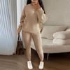 Fashionable Women's Casual Knitted Two-piece Suit