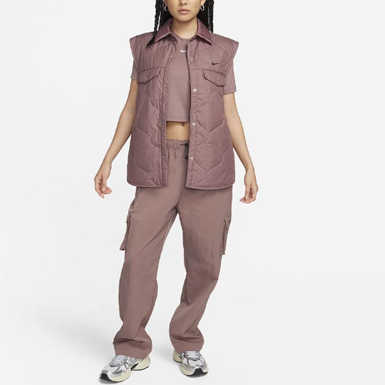 Nike Sportswear Essential Solid Logo Straight Leg Cargo Pants Women Pants Smoky-Grey DO7210-208