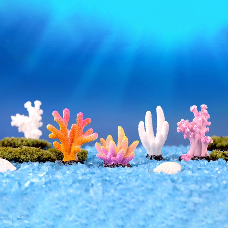 Colorful Mini Artificial Coral Cute Ornamental Fish Gifts Aquarium Decor Multicolor Resin Fashion Diy Art Craft Fish Tank Decora