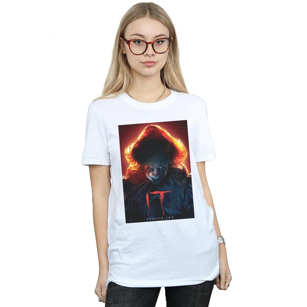 It Chapter 2 Womens/Ladies Pennywise Poster Cotton Boyfriend T-Shirt