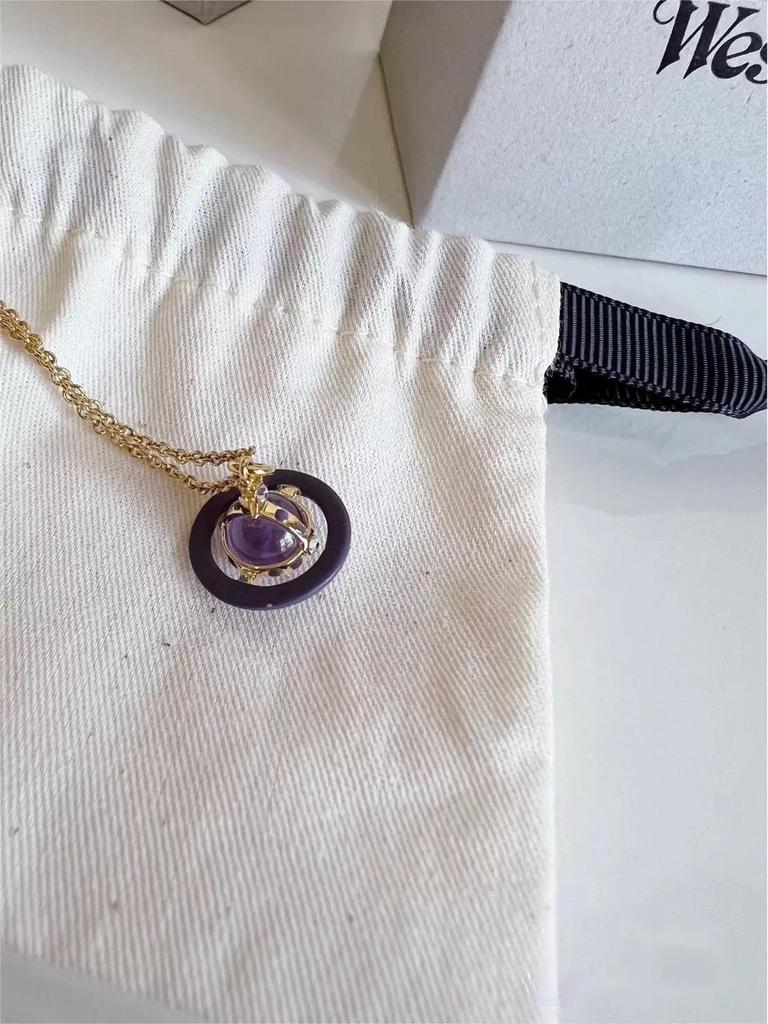 Náhrdelník 3D Saturnova guľa cisárovnej vdovy - Elegantná, všestranná, špičková svetríková retiazka