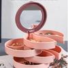 Four-Layer Jewelry Box-Rotatable Jewelry and Cosmetics Storage Box-Earrings and Necklaces Holder-Dust-Proof Storage Rack