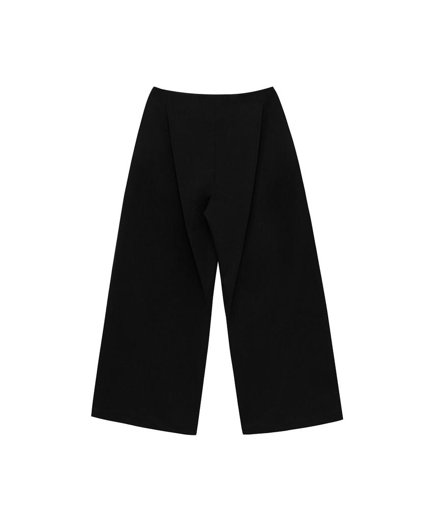 Teulimingbeodeu Low Rise Wide Slacks [ Black ]