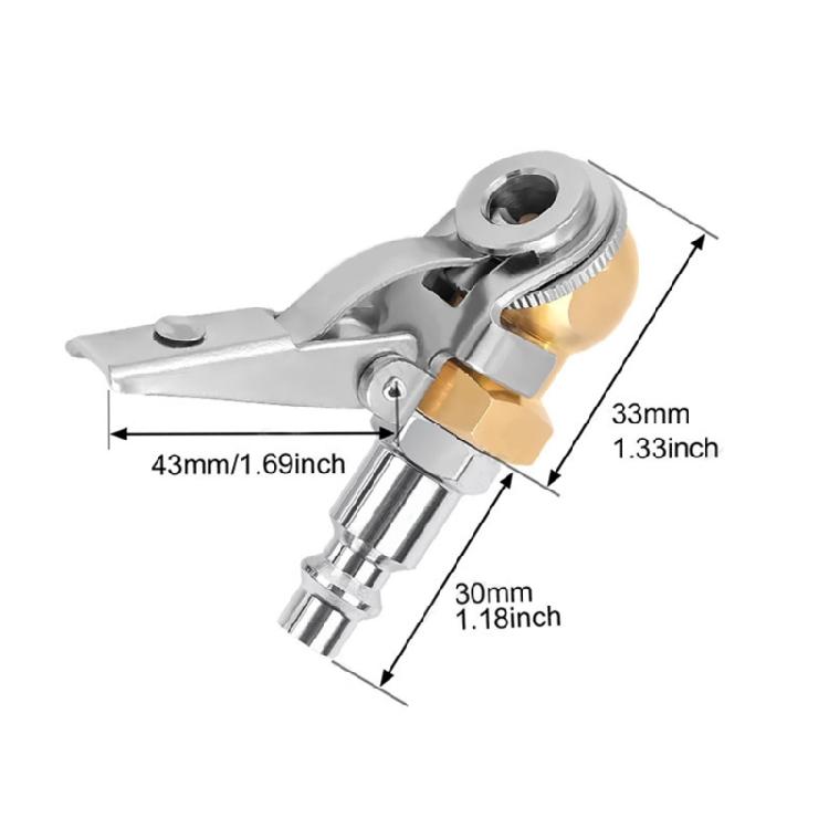 Tire Air Chuck Inflator Hose Barb Tyre Inflator Gauge Fitting Clip On Ball Foot