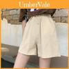Cotton Short Pants For Women Summer High Waist Wide Leg Casual Pants Leisure Wear