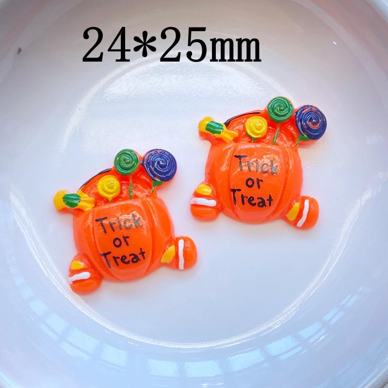 10Pcs New Cute Hand Drawn Halloween Series Flat Back Resin Cabochons Scrapbooking DIY Jewelry Craft Decoration Accessorie