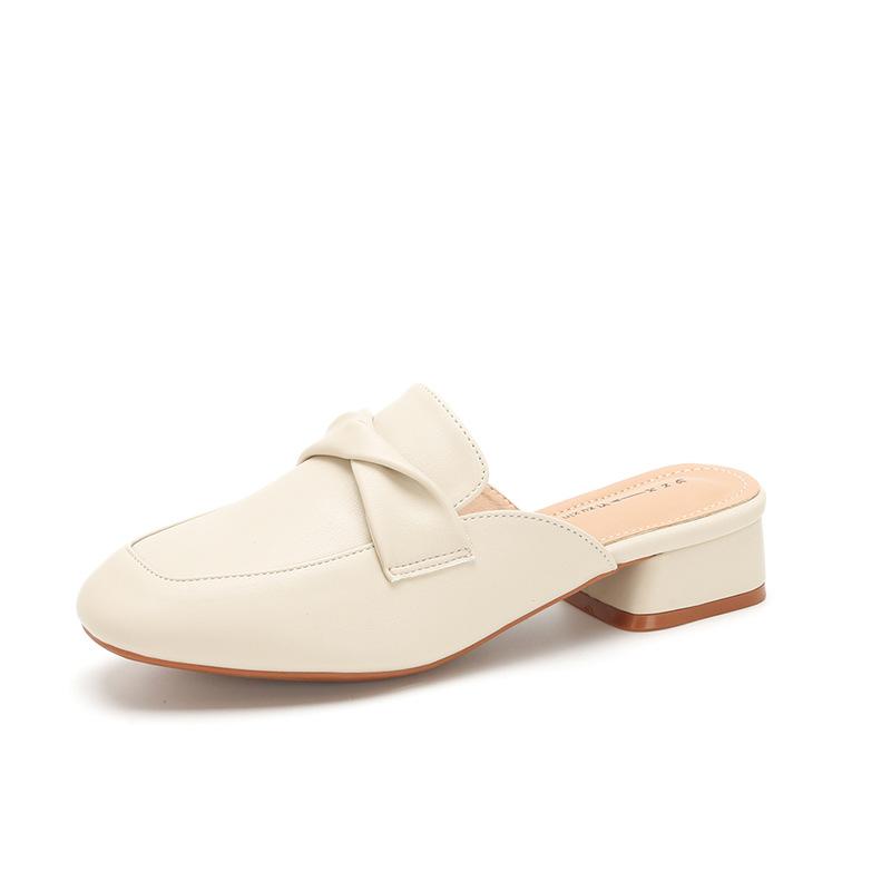 Yuexinwang Leather Flat for Huizhou Women's Shoes Heels Grape Mother with the Same Cool Slippers Wear New Bag Head Sandals