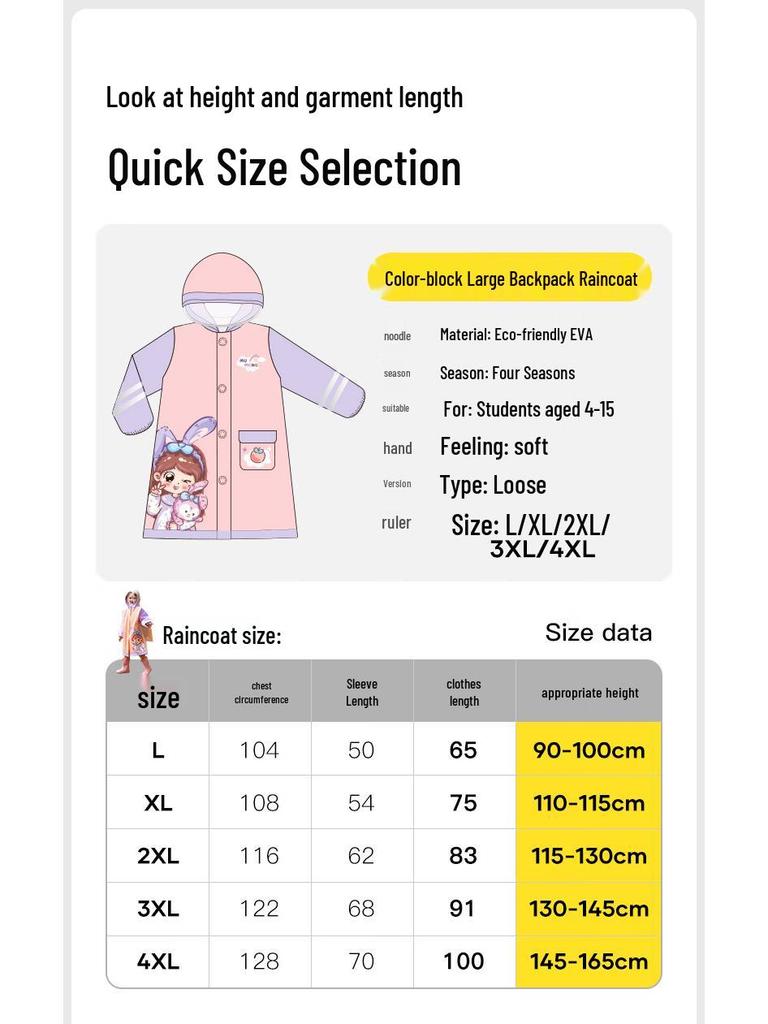 Mumu Kids Cartoon Waterproof Raincoat