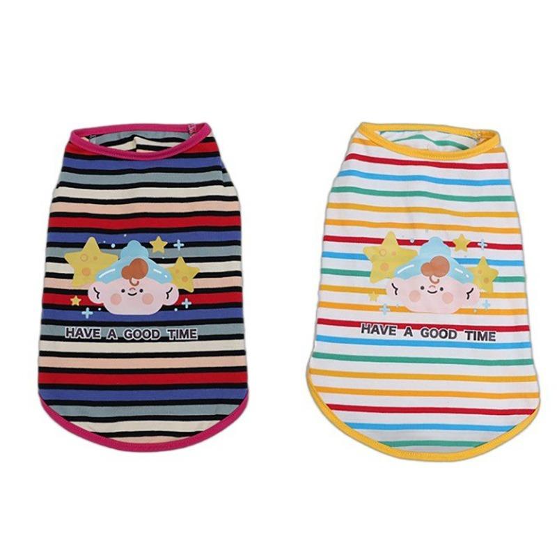 Dog Clothes Summer Thin Pet Clothes Summer Dog Spring Summer T-shirt Striped Vest Summer Thin Than Bear Clothes