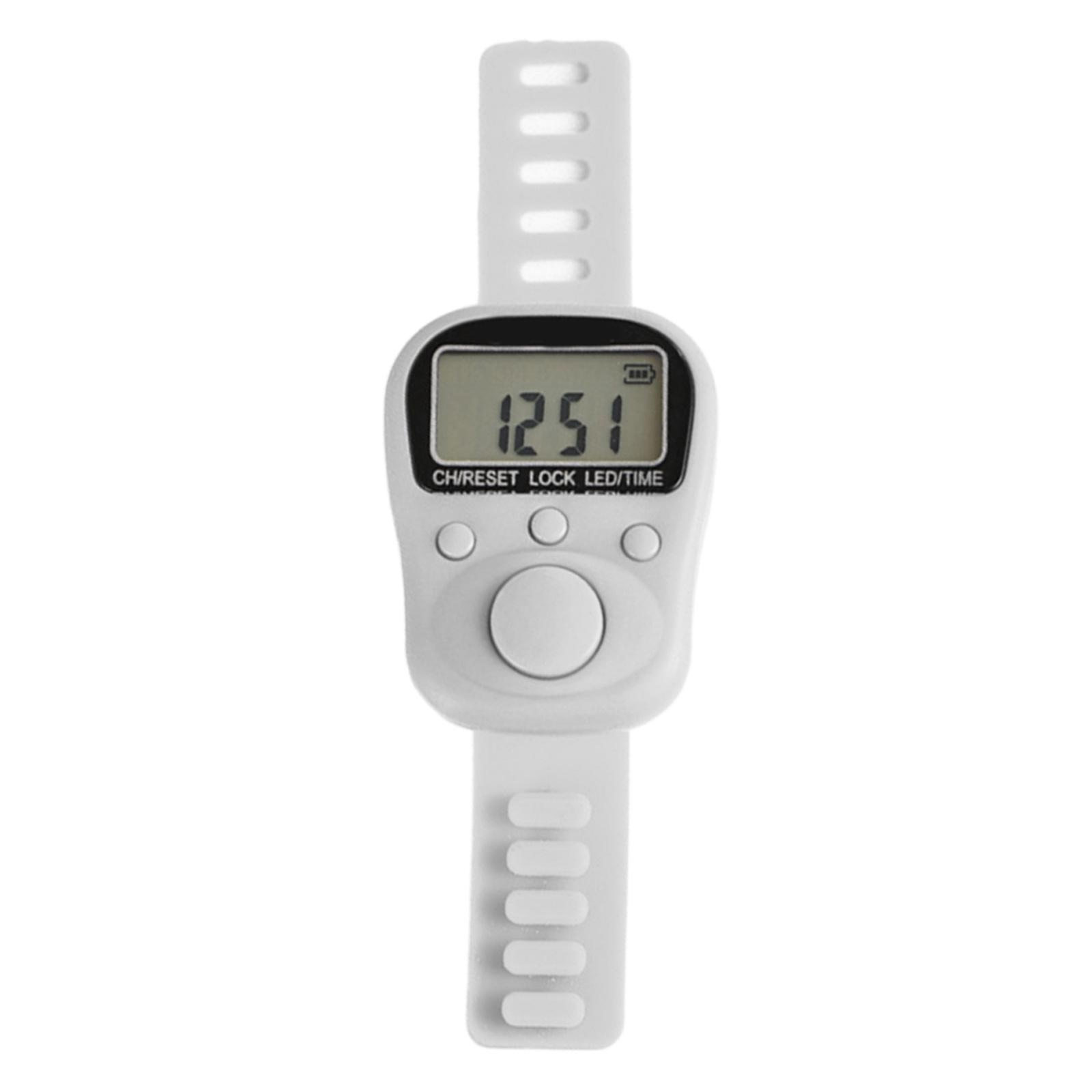 Электронный счетчик пальцев, перезаряжаемый 6-разрядный ЖК-дисплей электронный цифровой счетчик пальцев для подсчета белый