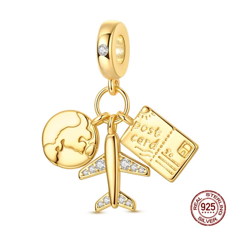 Original Charm Copper Three Colors Of Camellia Perfume Charm Beads Fit 3Mm Original Bracelet For Women Diy Fine Jewelry Gift