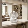 Angel Shaped Jewelry Dish 3D Printed Sitting Figurine with Bowl White Statue Tabletop Housewarming Present for Her Ornament Multi-Purpose